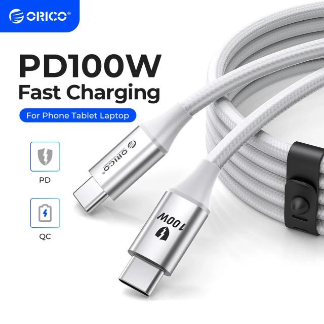 Кабел Orico USB C-to-C PD 100W Charging 1.0m Black