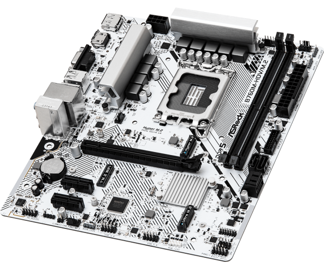 Дънна платка ASROCK B760M-HDV/M.2, LGA1700, 2x DDR5, 2x M.2 NVMe, 4 xSATA3, HDMI, DP, VGA, mATX