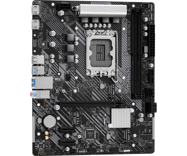 Дънна платка ASROCK B760M-H2/M.2, LGA1700, 2x DDR5, 2x M.2 NVMe, 4 xSATA3, 2x HDMI, mATX