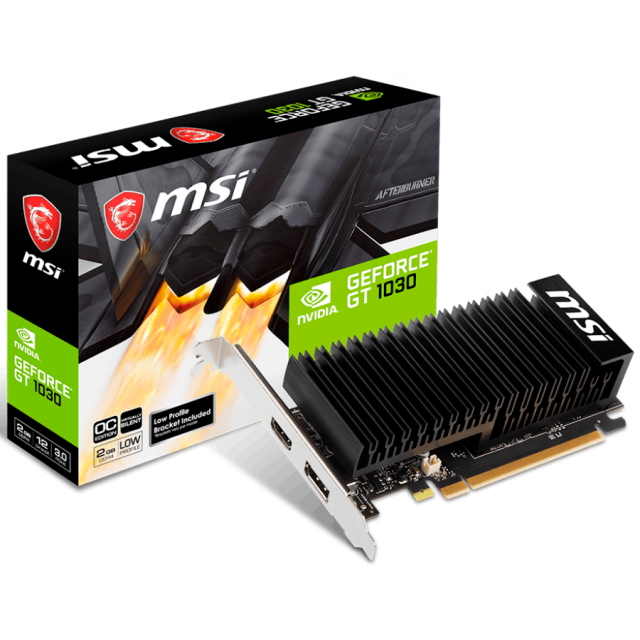 Видео карта MSI NVidia GeForce GT 1030 LP OC GDDR4 2GB, 64-bit, PCI-E, DisplayPort, HDMI