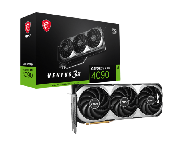 Видео карта MSI GeForce RTX 4090 VENTUS 3X E 24GB OC Edition GDDR6X, 384-bit, 2x HDMI, 2x DP