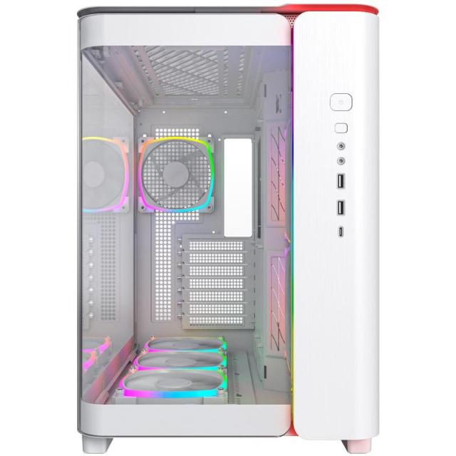 Кутия MONTECH KING 95 PRO ARGB, TG, Mid-Tower, 1x Type-C, 2x USB3.0, 1x Mic/Audio, ATX, Micro-ATX, Mini-ITX, Бяла