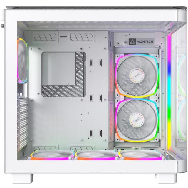 Кутия MONTECH KING 95 PRO ARGB, TG, Mid-Tower, 1x Type-C, 2x USB3.0, 1x Mic/Audio, ATX, Micro-ATX, Mini-ITX, Бяла