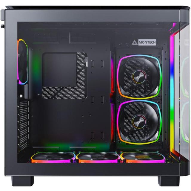 Кутия MONTECH KING 95 PRO ARGB, TG, Mid-Tower, 1x Type-C, 2x USB3.0, 1x Mic/Audio, ATX, Micro-ATX, Mini-ITX, Черен