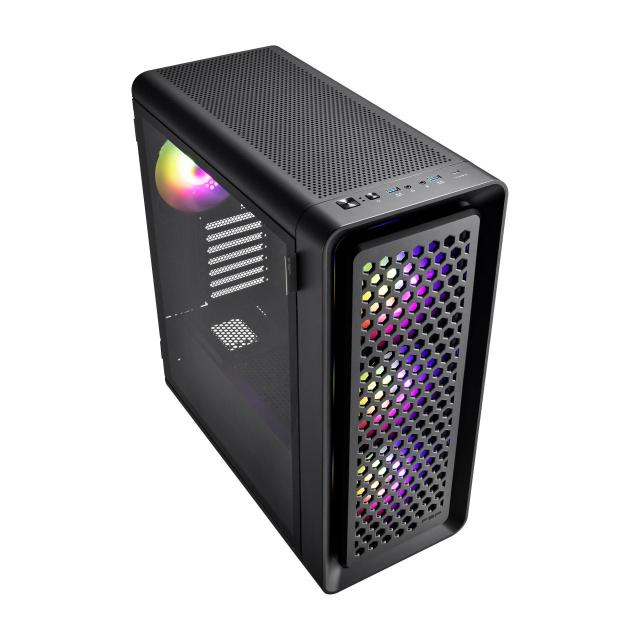 Кутия FSP CUT593, Ultra-Tower, SB 3.0 x 2, Type-C Gen2, HD Audio, ATX, Micro ATX, Mini-ITX, Черна