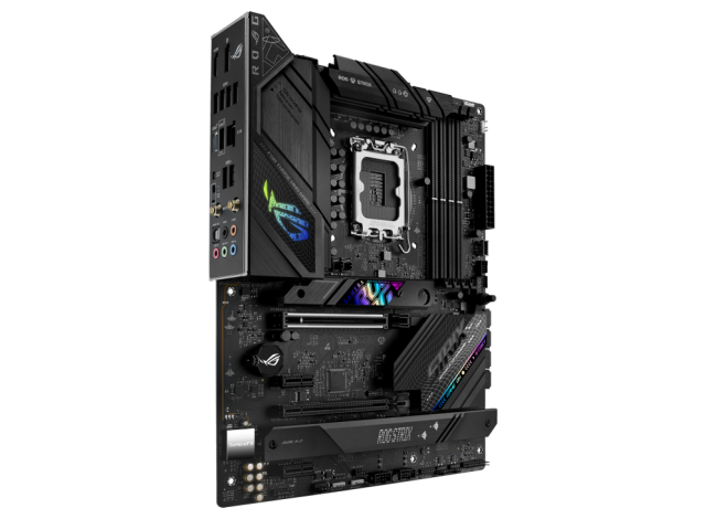 Дънна платка ASUS ROG STRIX B760-F GAM WIFI, LGA1700, 4x DDR5, 3x M.2, 4x SATA, Wi-Fi 6E, Bluetooth v5.3, HDMI, DP, ATX