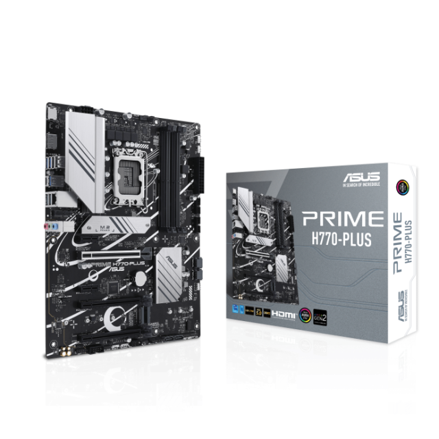 Дънна платка ASUS PRIME H770-PLUS, LGA1700, 4x DDR5, 3x M.2, 4x SATA, HDMI, DP, ATX