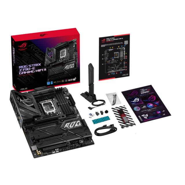 Дънна платка ASUS ROG STRIX Z790-E GAMING WIFI II, LGA1700, 4x DDR5, 5x M2, 4 x SATA 6Gb/s, Wi-Fi 7, Bluetooth v5.4, HDMI, DP, ATX
