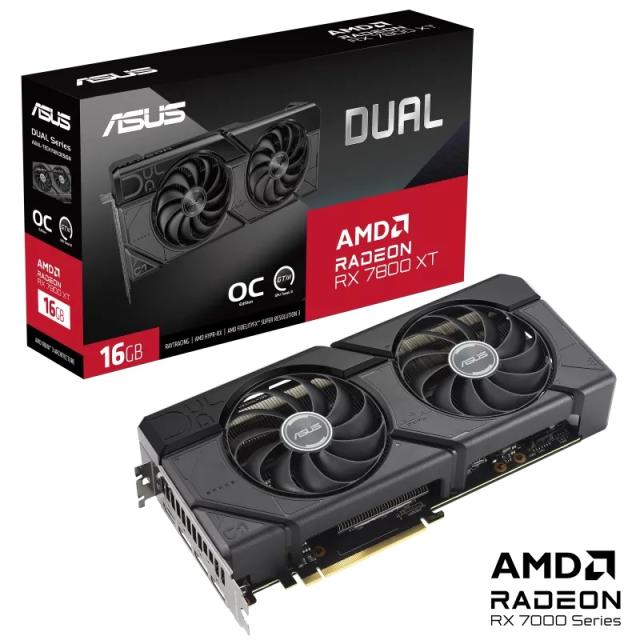 Видео карта ASUS AMD RX7800 XT OC Edition 16GB GDDR6, 256-bit, HDMI, 3x DP