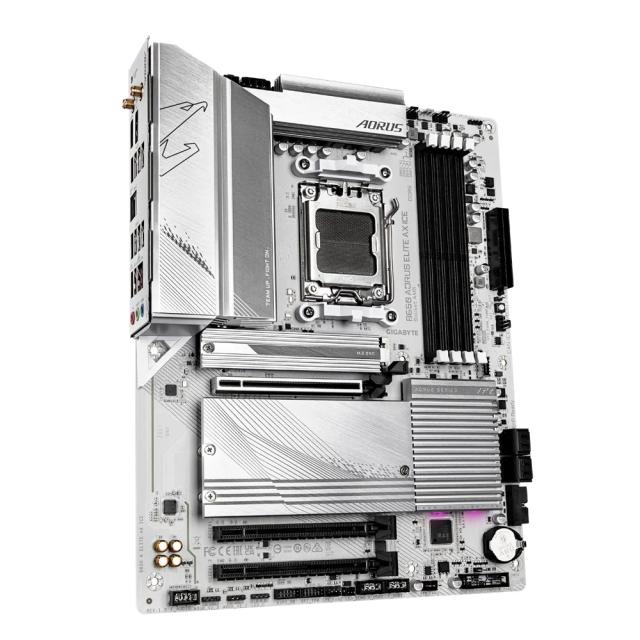 Дънна платка GIGABYTE B650 A ELITE AX ICE, AMD Socket AM5, 4x DDR5, 1x PCIe 5.0 x4 / 2x PCIe 4.0 x4 M.2, 4x SATA 6Gb/s, Wi-Fi 6E, BT 5.3, HDMI, DP, ATX