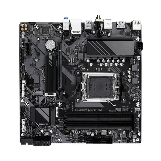 Дънна платка GIGABYTE B650M D3HP AX, AMD Socket AM5, 4x DDR5, 1x M.2, 4 x SATA 6Gb/s, Wi-Fi 6E, BT 5.3, HDMI, 2xDP, mATX