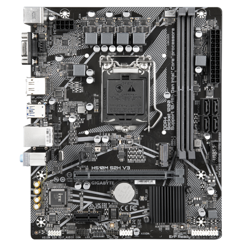 Дънна платка GIGABYTE H510M S2H V3, LGA1200, 2x DDR4, 1x M.2, 4 x SATA 6Gb/s, VGA, HDMI, DP, mATX