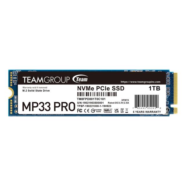 Team Group MP33 PRO 1TB, M.2 2280 PCI-e 3.0 x4 NVMe 