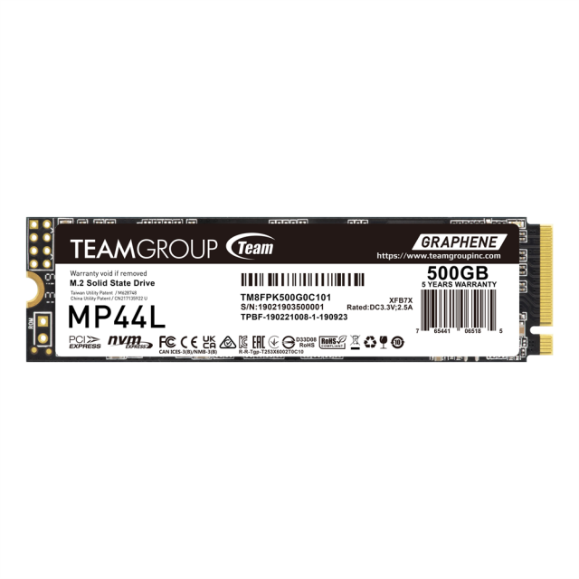 Team Group MP44L 500GB, INT M.2 2280 PCI-e 4.0 x4 NVMe 