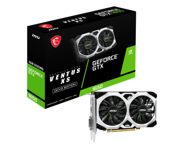 Видео карта MSI NVIDIA GeForce GTX 1650 D6 VENTUS XS OCV3, 4GB GDDR6, 128-bit, DVI, HDMI, DP