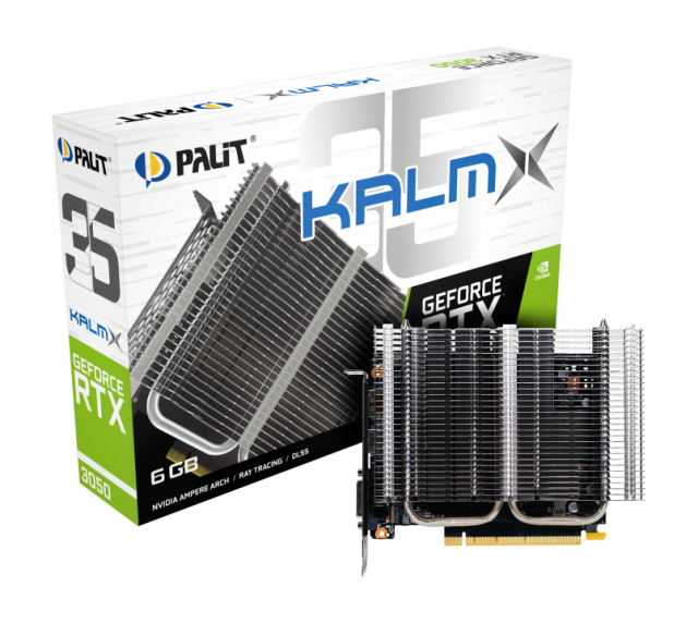 Видео карта PALIT NVIDIA GeForce RTX 3050 KalmX 6GB GDDR6, 96-bit, HDMI, DVI-D, DP