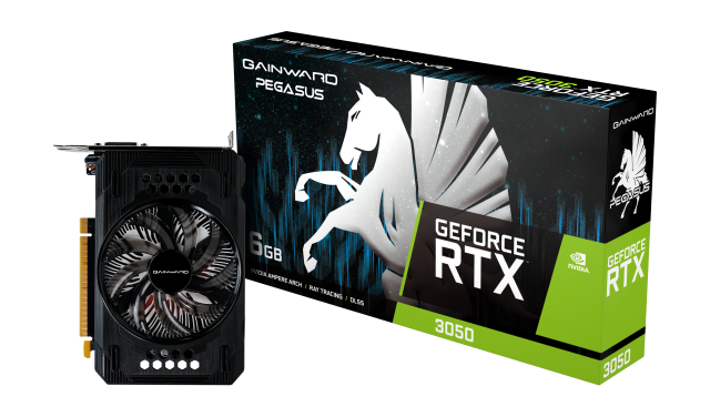 Видео карта Gainward GeForce RTX 3050 Pegasus 6GB GDDR6, 96-bits, HDMI, DVI-D, DP