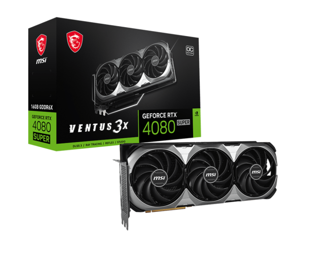 Видео карта MSI NVIDIA RTX4080 SUPER 16G VENTUS 3X OC, 16GB GDDR6X, 256-bit, 2x HDMI, 2x DP