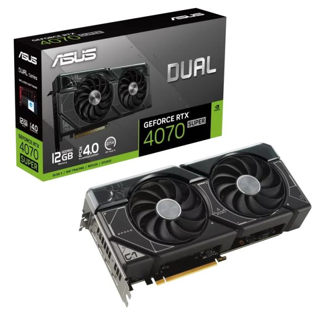 Видео карта ASUS Dual GeForce RTX4070 SUPER 12GB GDDR6X, 192-bit, HDMI, 3x DP