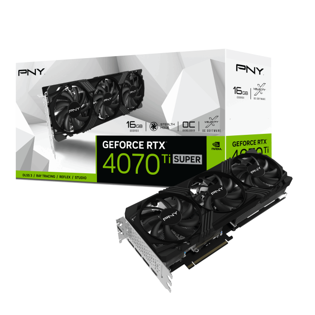 Видео карта PNY GeForce RTX 4070 TI SUPER VERTO 16GB OC GDDR6X, 256-bit, HDMI, 3x DisplayPort 