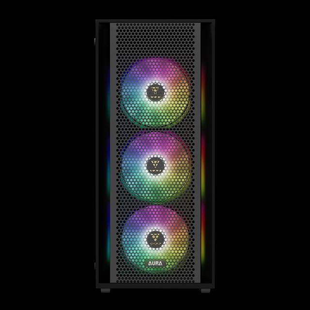 Кутия Gamdias AURA GC2 Elite - Mesh, RGB, RGB, Middle Tower, 1 x USB 3.0, 2 x USB 2.0, ATX, mATX, Mini-ITX