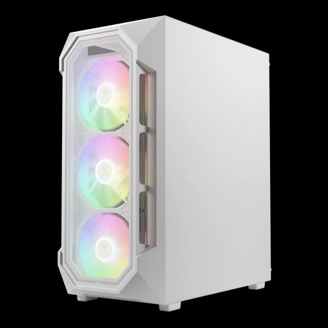 Кутия Gamdias AURA GC1 Elite White - Mesh, RGB, RGB, Middle Tower, 1 x USB 3.0, 2 x USB 2.0, ATX, mATX, Mini-ITX