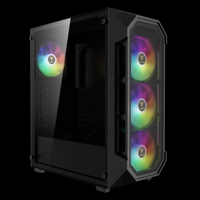 Кутия Gamdias AURA GC1 Elite - Mesh, RGB, RGB, Middle Tower, 1 x USB 3.0, 2 x USB 2.0, ATX, mATX, Mini-ITX