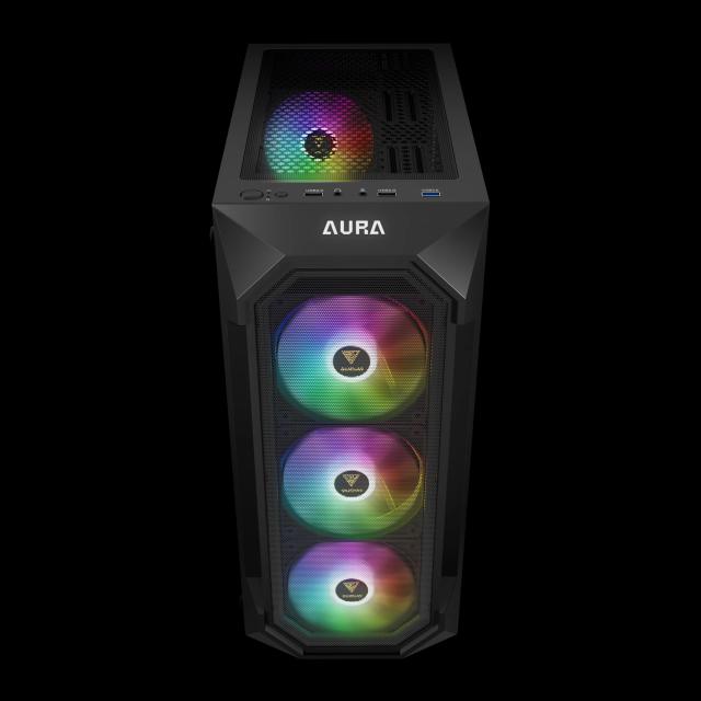 Кутия Gamdias AURA GC1 Elite - Mesh, RGB, RGB, Middle Tower, 1 x USB 3.0, 2 x USB 2.0, ATX, mATX, Mini-ITX