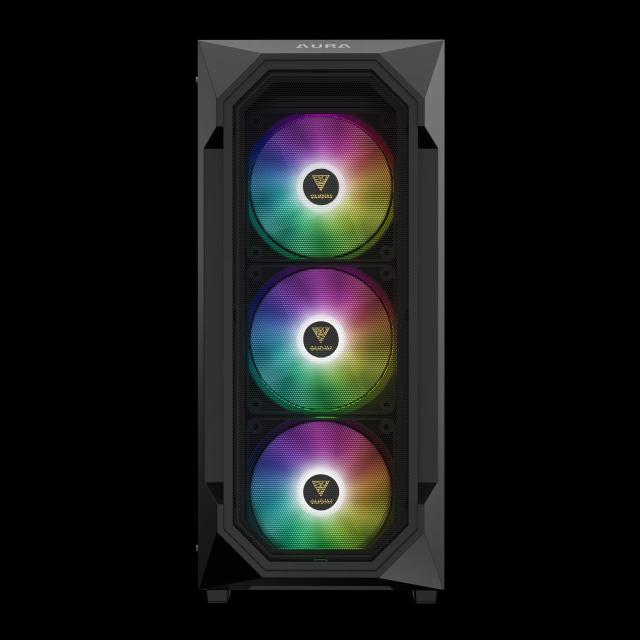 Кутия Gamdias AURA GC1 Elite - Mesh, RGB, RGB, Middle Tower, 1 x USB 3.0, 2 x USB 2.0, ATX, mATX, Mini-ITX