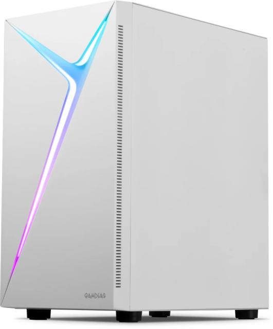 Кутия Gamdias ARGUS E4 Elite White, RGB, Middle Tower, 1 x USB 3.0, 2 x USB 2.0, RGB button, ATX, mATX, Mini-ITX