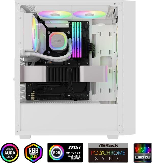 Охладител Gamdias Water Cooling 120mm - AURA GL120 v2 White, aRGB, LGA1700/AM5