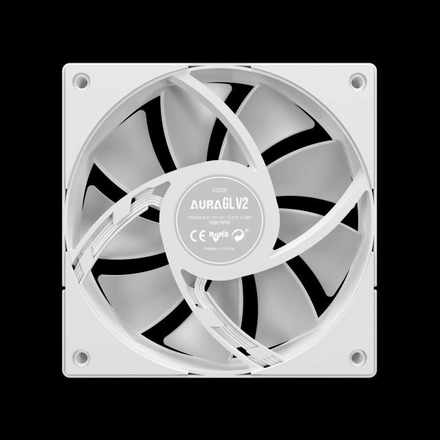 Охладител Gamdias Water Cooling 120mm - AURA GL120 v2 White, aRGB, LGA1700/AM5