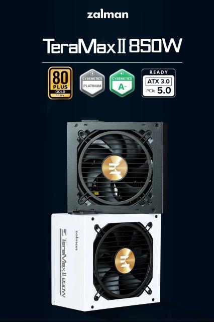 Захранване Zalman TeraMax 850W, Active PFC, ATX 3.0, 80 PLUS GOLD, PCIe 5.0, White