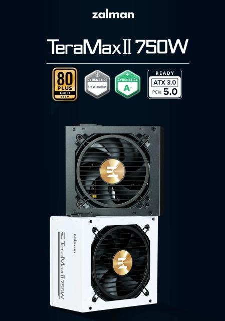 Захранване Zalman TeraMax 750W, Active PFC, ATX 3.0, 80 PLUS GOLD, PCIe 5.0, White