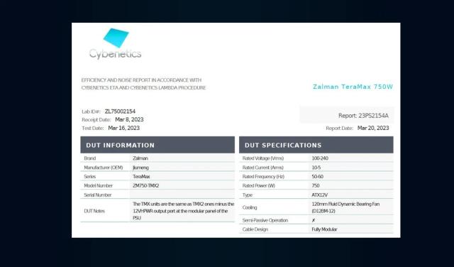 Захранване Zalman TeraMax 750W, Active PFC, ATX 3.0, 80 PLUS GOLD, PCIe 5.0, White