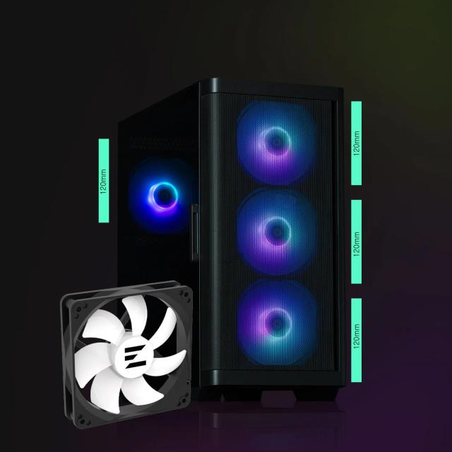 Кутия Zalman M4  Addressable RGB, Mini Tower, Tempered Glass, 2 x USB 3.0, 1 x USB 2.0, HD Audio x 1, mATX, Mini-ITX