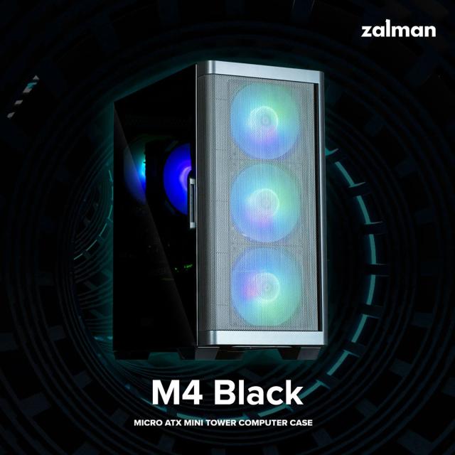 Кутия Zalman M4  Addressable RGB, Mini Tower, Tempered Glass, 2 x USB 3.0, 1 x USB 2.0, HD Audio x 1, mATX, Mini-ITX