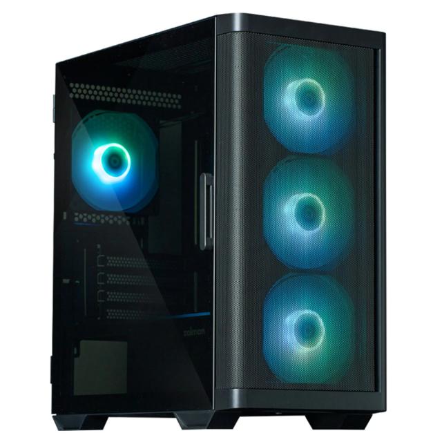 Кутия Zalman M4  Addressable RGB, Mini Tower, Tempered Glass, 2 x USB 3.0, 1 x USB 2.0, HD Audio x 1, mATX, Mini-ITX