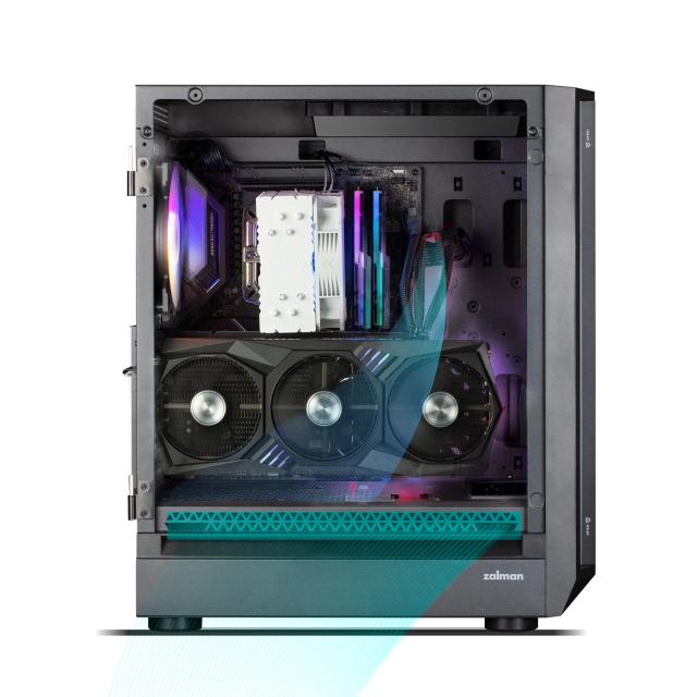 Кутия Zalman I6 RGB, Middle Tower, Tempered Glass, 1 x USB 3.1 Type-C, 1 x USB 3.0, 1 x USB 2.0, HD Audio x 1, ATX, mATX, Mini-ITX