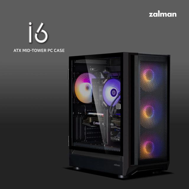 Кутия Zalman I6 RGB, Middle Tower, Tempered Glass, 1 x USB 3.1 Type-C, 1 x USB 3.0, 1 x USB 2.0, HD Audio x 1, ATX, mATX, Mini-ITX