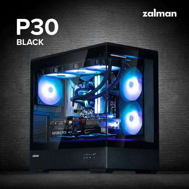 Кутия Zalman P30 aRGB, Mini Tower, Tempered Glass, 1 x USB 3.1 Type-C, 1 x USB 3.0, HD Audio x 1, mATX, Mini-ITX