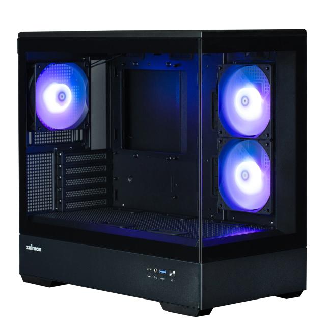 Кутия Zalman P30 aRGB, Mini Tower, Tempered Glass, 1 x USB 3.1 Type-C, 1 x USB 3.0, HD Audio x 1, mATX, Mini-ITX