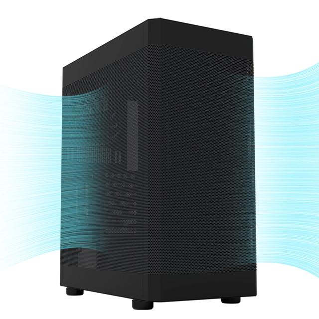 Кутия Zalman i4 Black, Middle Tower, Full Mesh, 2 x USB 3.0, 1 x USB 2.0, HD Audio x 1, ATX, mATX, Mini-ITX 