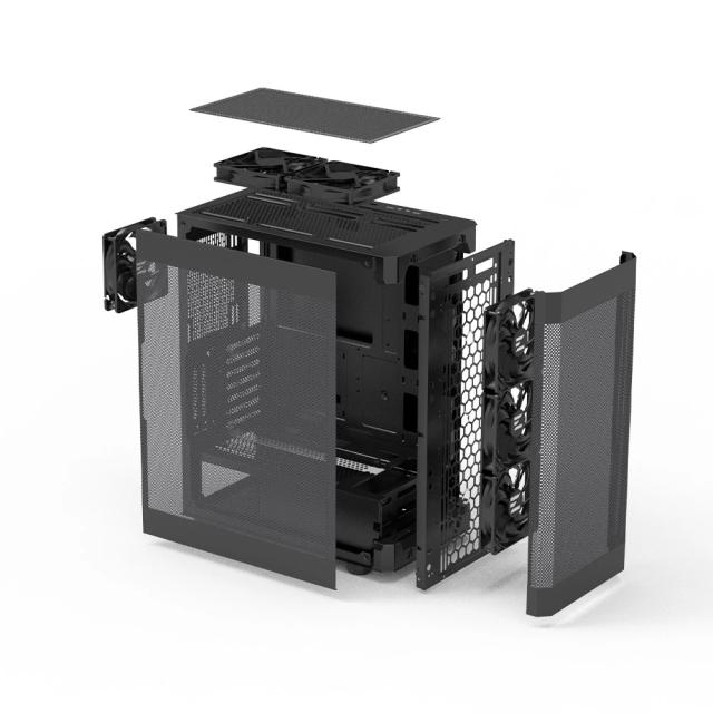 Кутия Zalman i4 Black, Middle Tower, Full Mesh, 2 x USB 3.0, 1 x USB 2.0, HD Audio x 1, ATX, mATX, Mini-ITX 