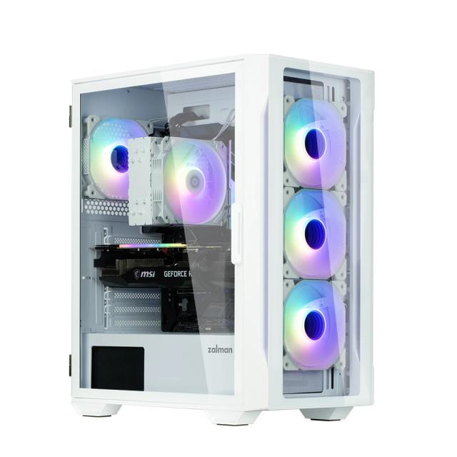 Кутия Zalman  I3 NEO TG White aRGB, 2 x USB 3.0 1 x USB 2.0 HD Audio x 1, Tempered Glass, ATX