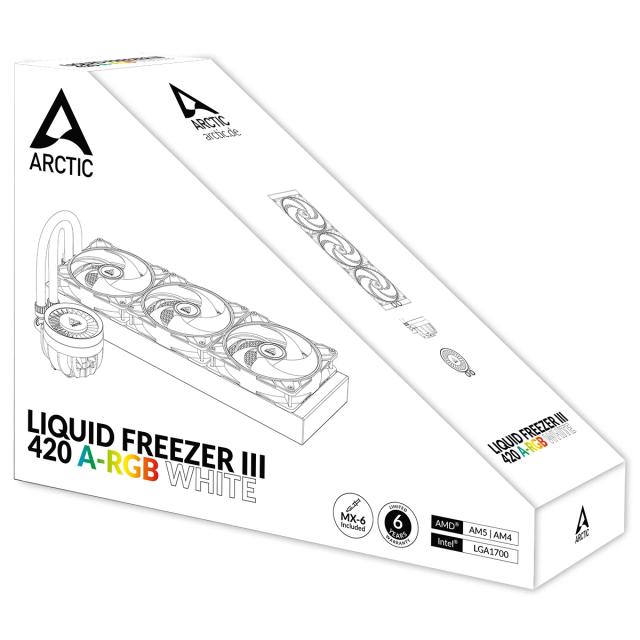 Охладител за процесор Arctic Liquid Freezer III 420 A-RGB White