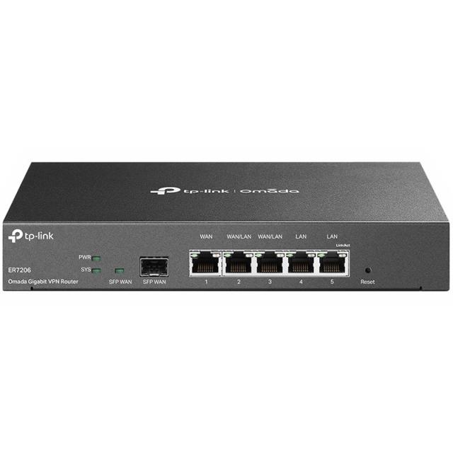 Рутер TP-Link SafeStream TL-ER7206, 3x WAN 10/100/1000 Mbps, 4x LAN 10/100/1000 Mbps, 1x SFP