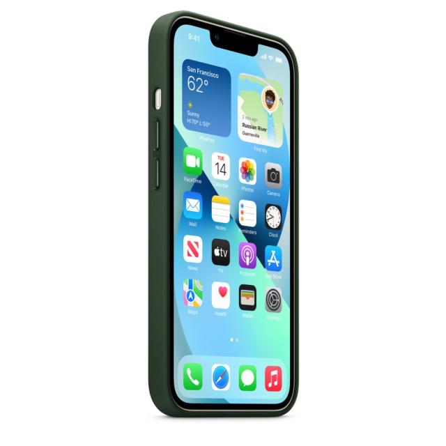 Калъф Apple iPhone 13 Leather Case with MagSafe - Sequoia Green
