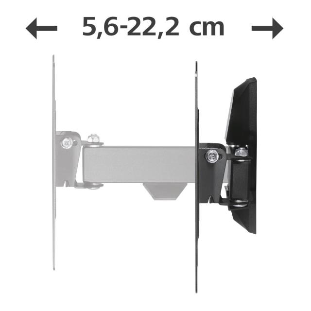 Стенна стойка за TV, Fullmotion, 122см, 48", 1 рамо , 1 звезда, 200x200, черна