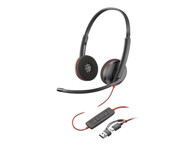 Слушалки HP Poly Blackwire 3220 Stereo USB-C Black Headset +USB-C/A Adapter Bulk